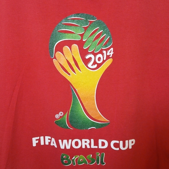 2014 Fifa World Cup Brasil Short  Sleeve Mens Tee Shirt Size X- Large - Picture 2 of 6
